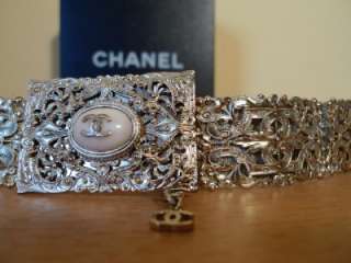 CHANEL 08A Metal Ornate Silver Belt Rare Exquisite $5500  