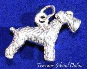 SCHNAUZER DOG BREED 3D .925 Solid Sterling Silver Charm Pendant  