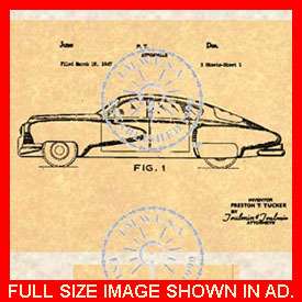 US Patent for the 1948 TUCKER TORPEDO #242  