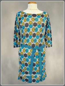 New Boden Blue/Brown Retro Spot Knit Tunic/Dress Size 10 UK or 6 US 