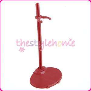 Red Plastic Clothes Stand Waist Held For Barbie Dolls  