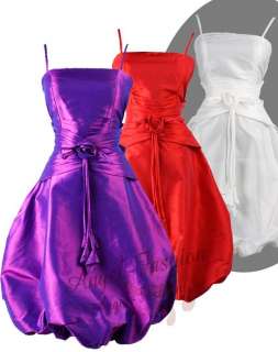 Classy Pleated Waist Bubble Prom Dress S M L XL 2XL 3XL  
