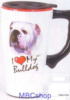   Dog Breeds Ceramic Coffee Mocha Latte Travel Mug, Plastic Lid  