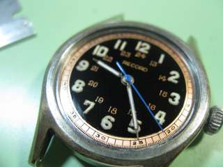 STUNNING WWII 1944 RECORD SWEEP SECONDS HACK WITH VIETNAM LEATHER CUFF 