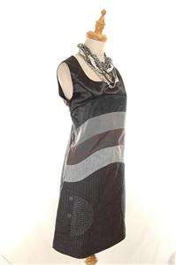 NEW AUTH Desigual Patchwork Sleevesless Dress Gray 38  