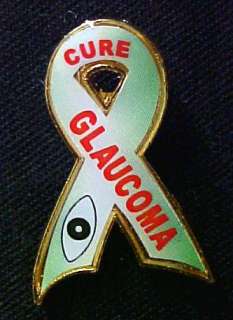 Cure Glaucoma Awareness Ribbon Eye Pin Tac NIB  