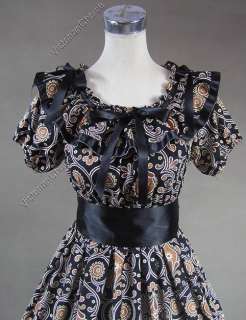 Southern Belle Civil War Cotton Satin Ball Gown Dress 130 S  
