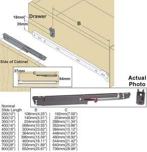   ) INDAmatic ADAPTER SOFT CLOSE FOR ANY SIDE MOUNT DRAWER SLIDE  