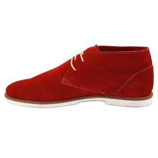 Frank Wright Bridges Mens Suede Laced Desert Boots Red Suede  