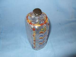 18thC central European h/p polychrome spirit flask.  
