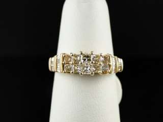   YELLOW GOLD PRINCESS CUT DIAMOND WEDDING BAND FASHION RING 1 CT  