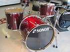 Sonor Session Maple Drum Set Trans Cherry Red Stain 22