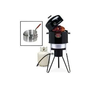 Brinkmann 810 5010 2 All in One Outdoor Cooker with Pan and Basket Set 