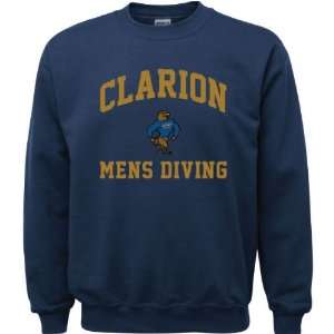 Clarion Golden Eagles Navy Youth Mens Diving Arch Crewneck Sweatshirt 