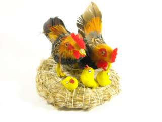 Addobbi pasquali nido galline con pulcini  