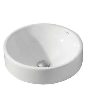  Decolav 1426 CWH Round Vitreous China Semi Recessed Vessel 