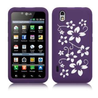 London Magic Store   LG Optimus Black P970 Purple Flora Silicone Case 