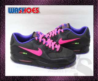 2012 Nike Air Max 90 GS Black Pink Flash Anthracite Noir Purple UK 3.5 