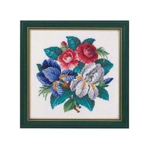  Roses & Iris Counted Cross Stitch Kit Arts, Crafts 