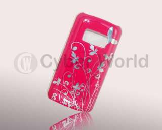 Pink Butterfly Design Hard Back Case Cover Nokia C6 01  