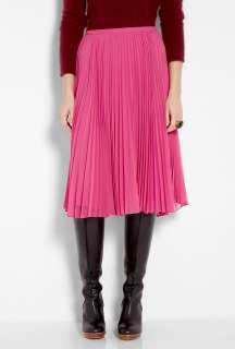 Halston Heritage  Pink Plisse Knee Length Skirt by Halston Heritage