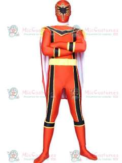 Red Power Rangers Spandex Lycra Super Hero Costume