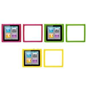   Cases (Hot Pink, Neon Green, Yellow) for Apple iPod Nano 6th Gen Cell