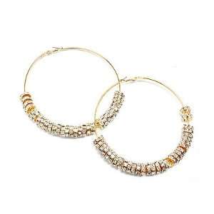   Wives Celebrity Inspired Hoop Earrings   Large Gold Diamond Jewelry