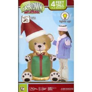   Bear with Present 4 Ft. Christmas Airblown Inflatable