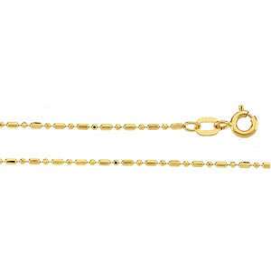   Gold 1.25 mm 20 inch Alternating Diamond Cut Bead Chain Jewelry