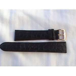   Cross Co Mens Black Genuine Leather Watch Band 19 mm 
