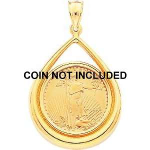    14K Yellow Gold Bezel for 1/4oz American Eagle Coin A Jewelry