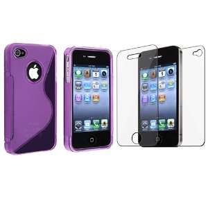  PURPLE TPU CASE HARD GEL BODY COVER FOR iphoneÂ® 4 4G 4S 