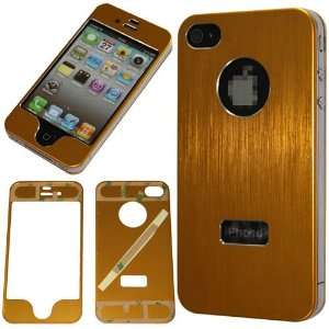  Luxury Metal Aluminum Front Back Sticker Cover Case For iphone 