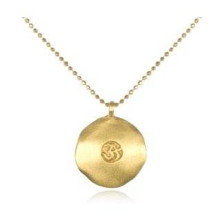  14K Yellow Gold OM AUM Disc Pendant Necklace P&P Luxury Jewelry