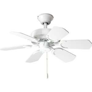  30 Air Pro Ceiling Fan in White Finish Brushed Nickel 