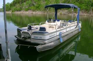 24 FOOT BEACHCOMBER ANGLER PONTOON BOAT with 50 HP MERCURY OUTBOARD 