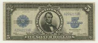 1923 Porthole Series $5 Dollar Silver Certificate Note Currency FR282 