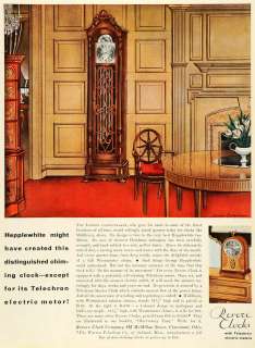 1930 Ad Revere Telechron Floor Clock Grandfather Timepiece Antique 
