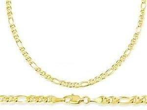   com   Figaro 14k Yellow Gold Bracelet Gucci Link Solid 3.2mm 7 inches