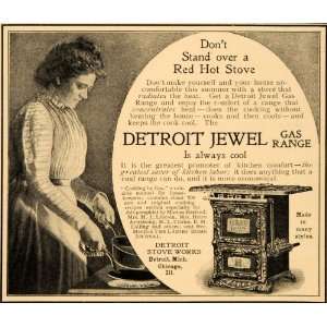 1901 Ad Detroit Jewel Antique Gas Range Hot Stove Works   Original 