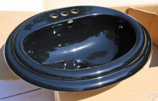 Eljer Vitreous China Black Onyx Lavatory Bathroom Sink  