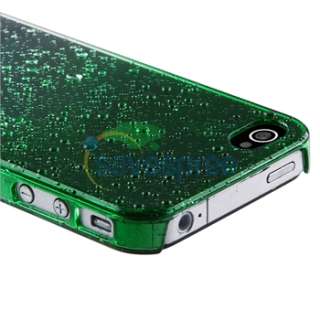 Green Clear RainDrop Hard Case+PRIVACY LCD Filter Protector for iPhone 