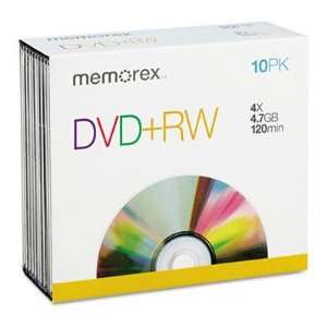  Memorex DVD RW Discs 4.7GB 4x With Jewel Cases 10/Pack 