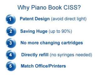 Piano Book CISS for HP 88 Continuous Ink Supply System