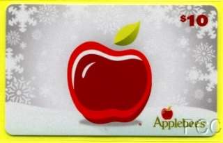 APPLEBEES Apple & Snowflakes 2010 Gift Card  