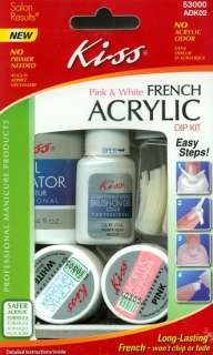 Kiss FRENCH ACRYLIC DIP KIT Salon Manicure Nails 53000  