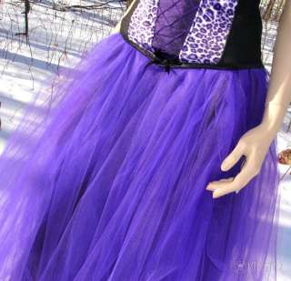 Purple Formal Prom Wedding Long Tulle Skirt Fairy Bride  