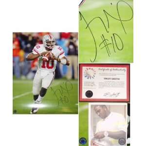  Troy Smith Signed Ohio State Action 16x20 