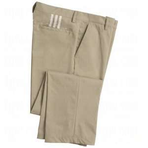  adidas Mens ClimaLite 3 Stripes Flat Front Pants Khaki 38 